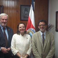 Dr George Leeson, , Professor Alejandro Klein, LARNA, and the Vice President of Costa Rica Ana Helena Chacon
